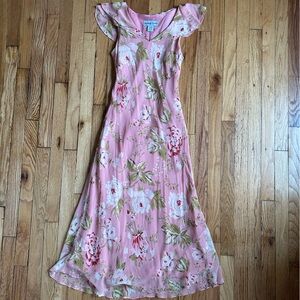 Floral Pink Vintage Midi Sundress